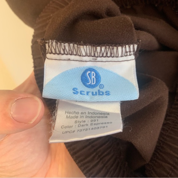 Cottonality Top XL Sage Green Floral Pant SB Scrubs Brown XL Woman’s Scrubs Set - Picture 4 of 5